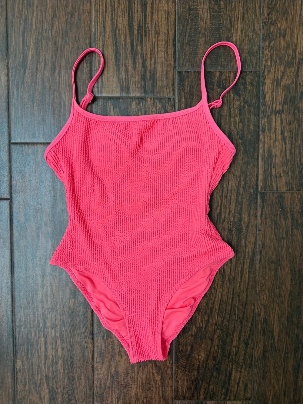 aerie Pink Textured One-Piece Swimsuit
